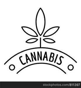 Cannabis company logo. Outline cannabis company vector logo for web design isolated on white background. Cannabis company logo, outline style