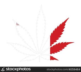 Cannabis leaf flag. The concept of legalization of marijuana, cannabis in Malta