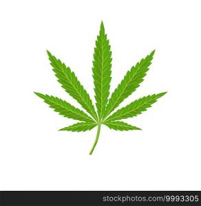 Cannabis leaf icon. Green silhouette indica sativa isolated white background. Herbal medicine herb plant. Natural weed hemp. Addiction smoke drug Illegal narcotic marijuana design Vector illustration 
