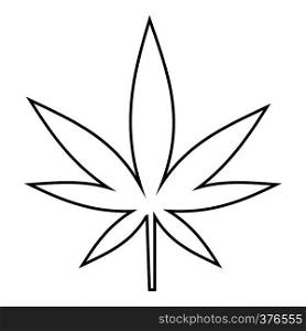 Cannabis leaf icon. Outline illustration of cannabis leaf vector icon for web. Cannabis leaf icon, outline style