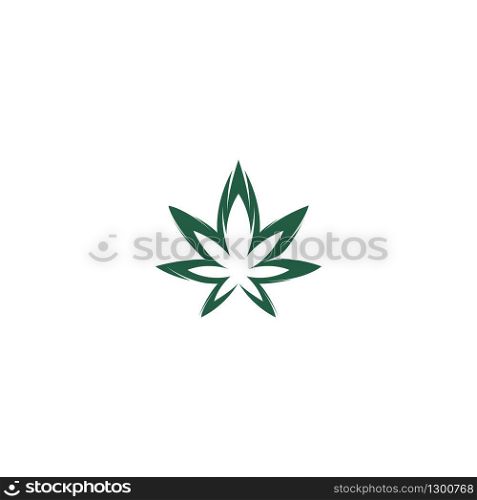 Cannabis leaf logo design. Marijuana leaf logo design template vector illustration.