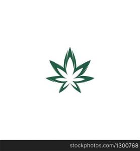 Cannabis leaf logo design. Marijuana leaf logo design template vector illustration.
