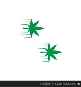 Cannabis leaf logo design vector template illustration