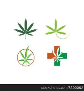Cannabis leaf logo vector. Medicinal sign of marijuana, natural organic herbs. Hash, simple design isolated on a white background.