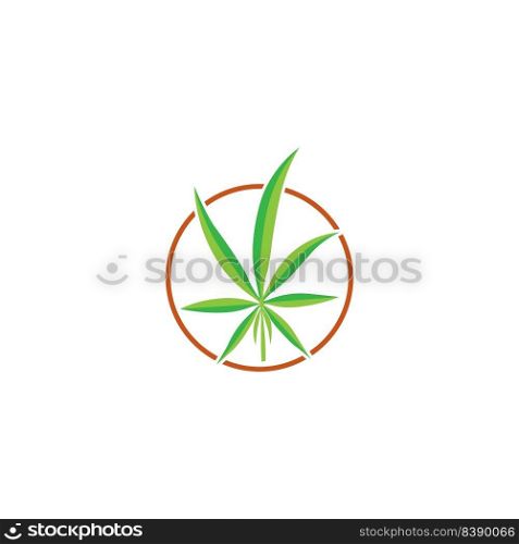 Cannabis leaf logo vector. Medicinal sign of marijuana, natural organic herbs. Hash, simple design isolated on a white background.