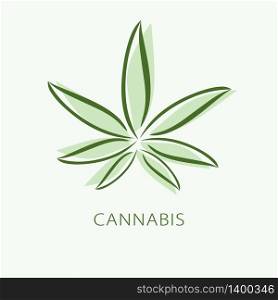 Cannabis Leaf. Medical marijuana sign. Green Symbol Logo. Vector icon. Cannabis Leaf Sign Symbol Icon Logo Vector