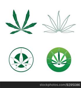cannabis leaf symbol and icon vector