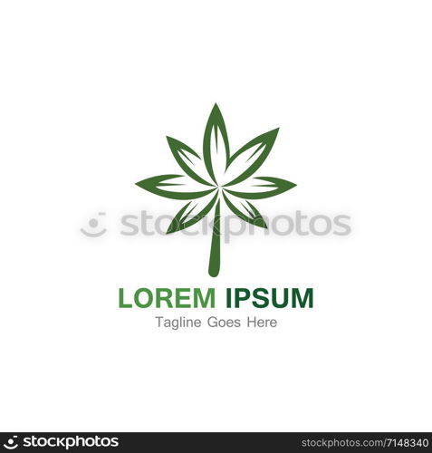 Cannabis leaf template vector illustration icon design