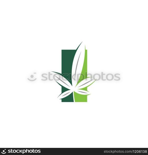 Cannabis leaf vector logo design. Marijuana leaf logo design template vector illustration.