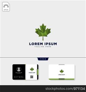 cannabis logo template vector illustration and free business card design template. cannabis logo template and free business card design
