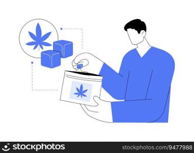Cannabis lozenges abstract concept vector illustration. Usage of legalized cannabis for medical purposes, CBD products, pharmaceutics sector, medical marijuana, herbal drug abstract metaphor.. Cannabis lozenges abstract concept vector illustration.
