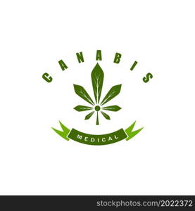 Cannabis marijuana hemp leaf logo and symbol