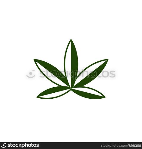 Cannabis marijuana hemp leaf logo and symbol