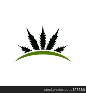 Cannabis marijuana hemp leaf logo and symbol