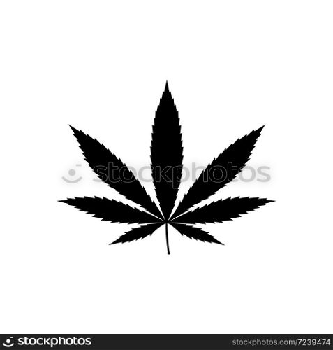 Cannabis Marijuana leaf black icon Vector EPS 10. Cannabis Marijuana leaf black icon. Vector EPS 10