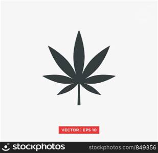 Cannabis Marijuana Leaf Icon Vector Illustration