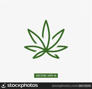 Cannabis Marijuana Leaf Icon Vector Illustration
