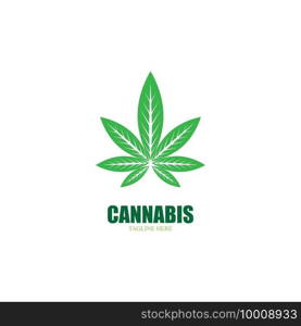 cannabis marijuana leaf icon vector logo