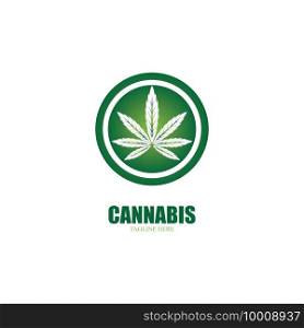 cannabis marijuana leaf icon vector logo