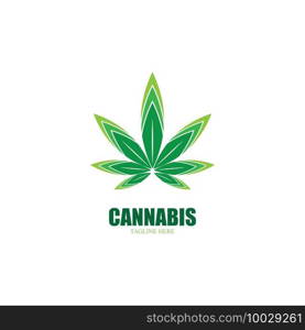 cannabis marijuana leaf icon vector logo