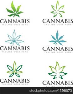 Cannabis Marijuana Logo Design Vector