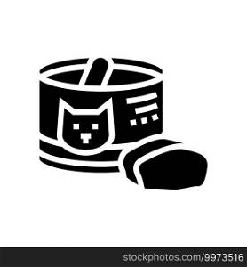 canned food for cat glyph icon vector. canned food for cat sign. isolated contour symbol black illustration. canned food for cat glyph icon vector illustration