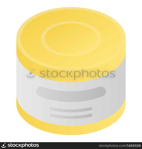 Canned food icon. Isometric of canned food vector icon for web design isolated on white background. Canned food icon, isometric style