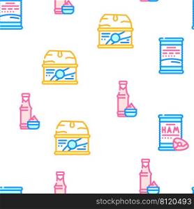 Canned Food Nutrition Vector Seamless Pattern Color Line Illustration. Canned Food Nutrition Vector Seamless Pattern