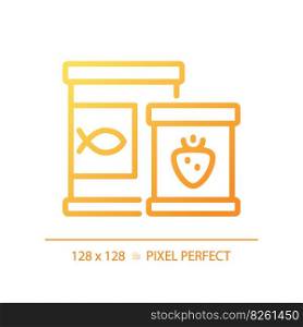 Canned goods pixel perfect gradient linear vector icon. Food preservation. Ready to eat. Metal packaging. Thin line color symbol. Modern style pictogram. Vector isolated outline drawing. Canned goods pixel perfect gradient linear vector icon