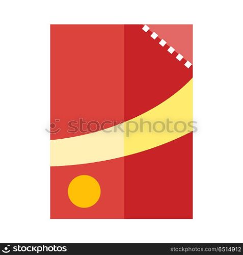 Canned Goods with Yellow-Red Label. Vector illustration canned goods with white-red label. Tin can. Aluminum Can. Retail store element. Bank canning object. Bank food sign. Simple drawing. Isolated vector illustration on white background.