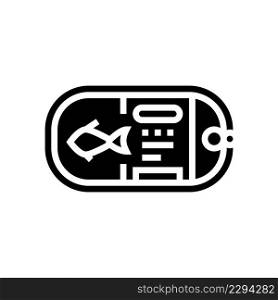canned sea food glyph icon vector. canned sea food sign. isolated contour symbol black illustration. canned sea food glyph icon vector illustration