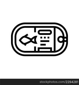 canned sea food line icon vector. canned sea food sign. isolated contour symbol black illustration. canned sea food line icon vector illustration