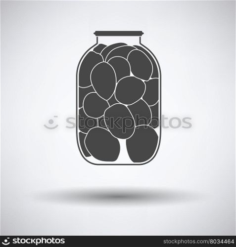 Canned tomatoes icon on gray background, round shadow. Vector illustration.