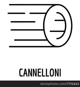Cannelloni pasta icon. Outline cannelloni pasta vector icon for web design isolated on white background. Cannelloni pasta icon, outline style