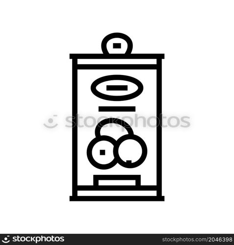 canning olive in container line icon vector. canning olive in container sign. isolated contour symbol black illustration. canning olive in container line icon vector illustration