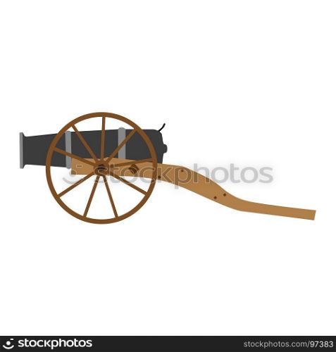 Cannon artillery old gun vector illustration military weapon war isolated white ancient army vintage icon antique