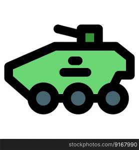 Cannon equipped armored military vehicle.. Cannon equipped armored military vehicle