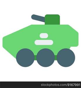 Cannon equipped armored military vehicle.. Cannon equipped armored military vehicle