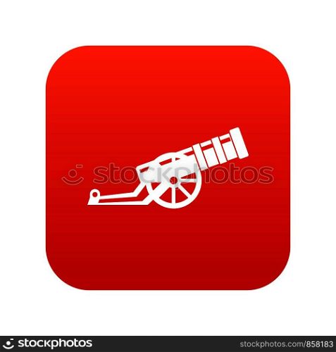 Cannon icon digital red for any design isolated on white vector illustration. Cannon icon digital red
