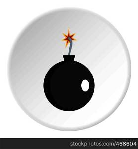 Cannonball icon in flat circle isolated on white background vector illustration for web. Cannonball icon circle