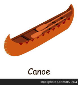Canoe icon. Isometric illustration of canoe vector icon for web. Canoe icon, isometric 3d style