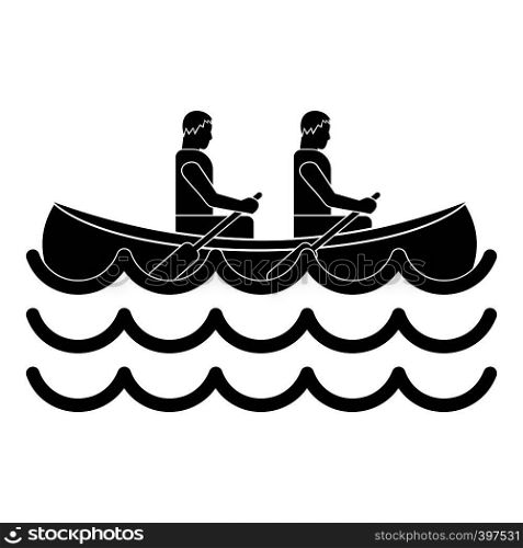 Canoeing icon. Simple illustration of canoeing vector icon for web. Canoeing icon, simple style