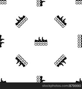 Canoeing pattern repeat seamless in black color for any design. Vector geometric illustration. Canoeing pattern seamless black