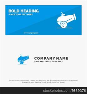 Canon, Weapon SOlid Icon Website Banner and Business Logo Template