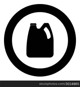 Cans with engine oil and fuel icon black color in circle vector illustration isolated