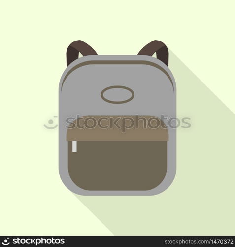 Canvas backpack icon. Flat illustration of canvas backpack vector icon for web design. Canvas backpack icon, flat style