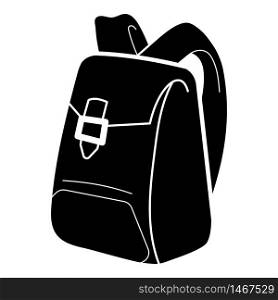 Canvas backpack icon. Simple illustration of canvas backpack vector icon for web design isolated on white background. Canvas backpack icon, simple style