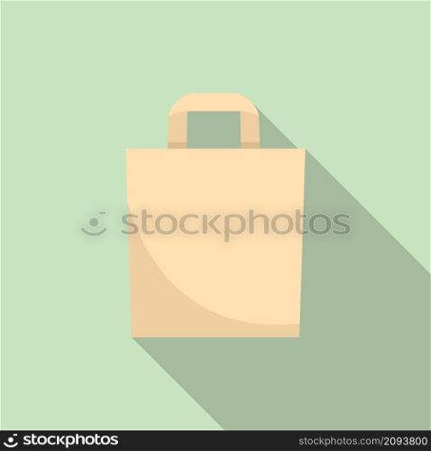 Canvas eco bag icon flat vector. Fabric reusable. Cotton market bag. Canvas eco bag icon flat vector. Fabric reusable
