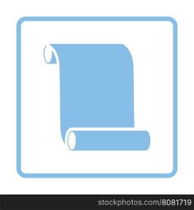 Canvas scroll icon. Blue frame design. Vector illustration.
