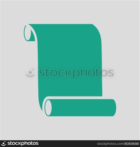 Canvas scroll icon. Gray background with green. Vector illustration.